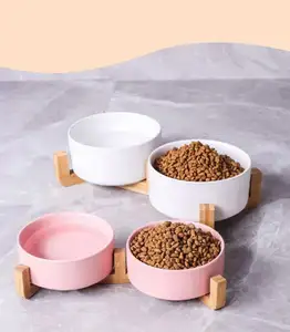 Manufacturers wholesale corrosion-resistant sanitary easy to clean cheap durable ceramic round ceramic pet bowl dog food feeders