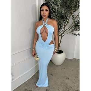 Ensemble 2 pièces personnalisé pour femme 2026 – Haut dos nu sans manches et jupe longue extensible en satin – Tenue de soirée sexy pour club – Printemps-Été - Product Image 3