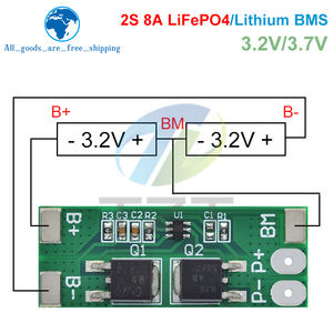 TZT BMS 2S 3.2V 3.7V 8A LiFePO4/锂电池充电保护板15A峰值电流6.4V 7.2V 18650 32650电池组 - Product Image 6