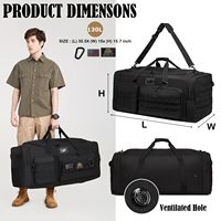 Sac de voyage surdimensionné multi-poches, avec sangles extérieures modulaires et bandoulière amovible, sac de sport robuste pour équipement