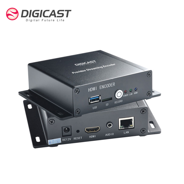 DIGICAST OEM Recording Capability UHD 4K 60FPS H265 Live Streaming Encoder with HLS/RTMP Protocols WIFI TF Card 256G