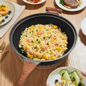 Maifan Stone Wok Round Non Stick Frying Pan With Lid For Household Kitchen Use - Product Image 4