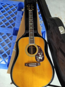 Guitarra Acústica D45 de Madera Maciza, Guitarra Folk con Tapa de Abeto Macizo y Mástil de Caoba, Estilo Vintage con Abalón - Product Image 6