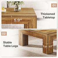 Mesa de Centro Cuadrada Estilo Farmhouse Tribesigns de 39 Pulgadas, Patas Resistentes, Muebles de Grado Comercial para Vestíbulo de Hotel u Oficina