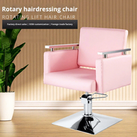 Fauteuil de barbier en cuir inclinable et rotatif réglable avec design pliable et repose-pieds pour salon de coiffure et institut de beauté