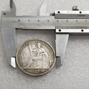 1900 Francia Indocina Francese Piastre - Copia della Moneta - Product Image 3