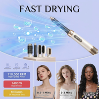 Set Penata Rambut Multifungsi untuk Penggunaan Komersial, Sikat Udara Panas untuk Mengeringkan, Menyisir, Mengeriting, Meluruskan, 6 in 1 Multi-styler Rambut