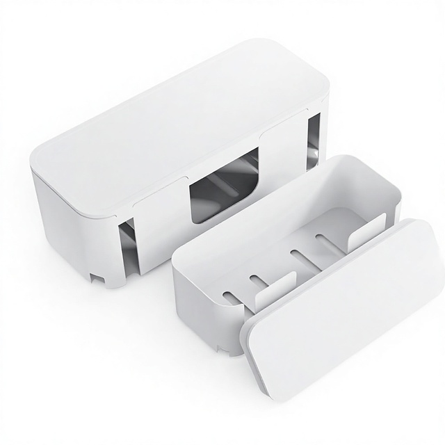 Cord Organizer Box, Cable Hider for Power Strips, Surge Protector, Extension Cord and Wire Management, Cable Management Box
