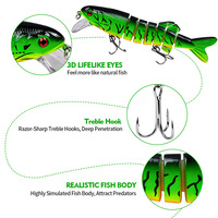 Yeni Toptan 11.5cm 17g ABS 10 Renk 7 Bölümlü Swimbait Minnow 6'lı Set #   Yırtıcı Balıklar için Kancalı Swimbait Batar Tip Sert Yem