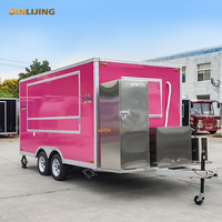 JINLIJING Prix préférentiel Pratique Pink Street BBQ Food Truck Remorque de restauration rapide mobile avec CE