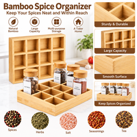 Boîte de rangement pour épices en bois de bambou pour la cuisine, vente en gros