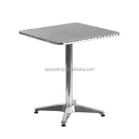 Base en aluminium commerciale 22''x22'' pour plateau de table carré ou rond 24''x30'' pour restaurant extérieur, finition argentée