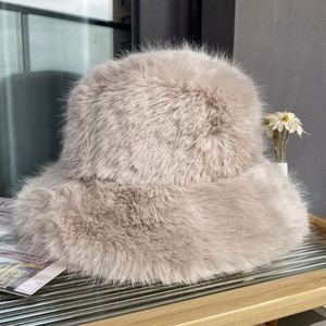 Wholesale in Stock Facux Fur <b>Hat</b> Unisex Winter <b>Hats</b> Thickened Fur Bucket <b>Hats</b> Casual Ski Four Seasons - Product Image 3