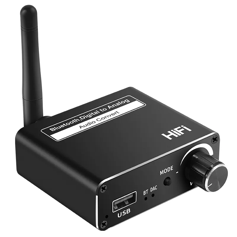 D18 3 em 1 conversor analógico digital DAC de áudio e alta fidelidade e receptor Bluetooth Aux de 3,5 mm MP3 player