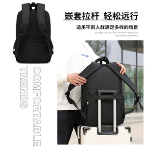 Laptop <b>Backpack</b> For <b>Men</b> Large Capacity Business Travel Commuting <b>Backpack</b> With Laptop Compartment Solid Color - Product Image 3