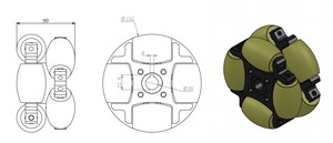 Roda Mecanum NW152A com Capacidade de Carga de 100kg, Roda <span class=keywords><strong>Omni</strong></span> de 152mm para Venda - Product Image 4