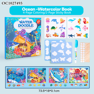 Livres d'autocollants d'animaux marins assortis, jouets pour enfants, formes et couleurs, jeu éducatif précoce, livre de gribouillage aquatique, premier livre d'activités pour filles - Product Image 6