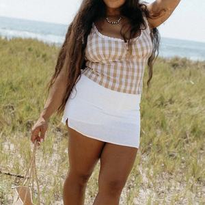 Nouveau débardeur à dos nu à imprimé écossais hawaïen avec boutons, sur mesure, 100% rayonne, débardeur doux - Product Image 3