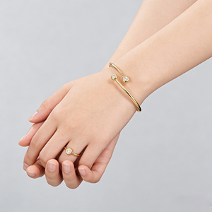 Brazalete Clásico de Compromiso para Hombre con Diamantes Cultivados en Laboratorio CVD IGI/HPHT de Corte Brillante en Oro Sólido de 10K/14K/18K con Engaste de Garras - Product Image 4