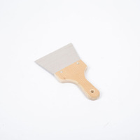 Ensemble professionnel de grattoirs et spatules à plâtre en acier inoxydable avec manche en bois pour la décoration murale – Outils à main
