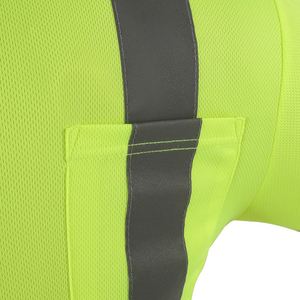 Camiseta Reflectante Personalizada de Manga Corta con Cuello Redondo de Poliéster de Secado Rápido, Color Amarillo Fluorescente, Uniforme de Patrulla de Seguridad Nocturna - Product Image 2