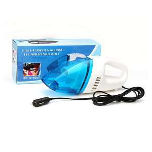 Mini aspiradora para coche, azul, blanco, 12V CC, portátil, de doble uso, en seco y húmedo, para vehículos - Product Image 1