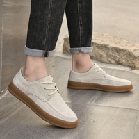 Chaussures décontractées en daim de porc pour hommes, à lacets, en cuir, taille 38-45, semelle épaisse en caoutchouc