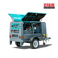 Compresseur d'air à moteur CFAIR 7 BAR 185 CFM pour mobile de sablage pour marteau-piqueur sablage Construction style aviateur
