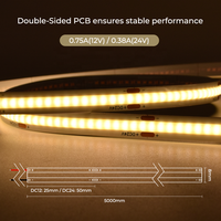 Bande lumineuse LED COB 320 LED Blanc chaud 3000K 24V CRI90 Flexible IP20 Éclairage paysager avec télécommande et Wi-Fi