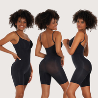 S-SHAPER Fajas Colombianas Seamless Thong Sheer Sculptwear Shapewear Body Shaping Backless Bodysuit for Women