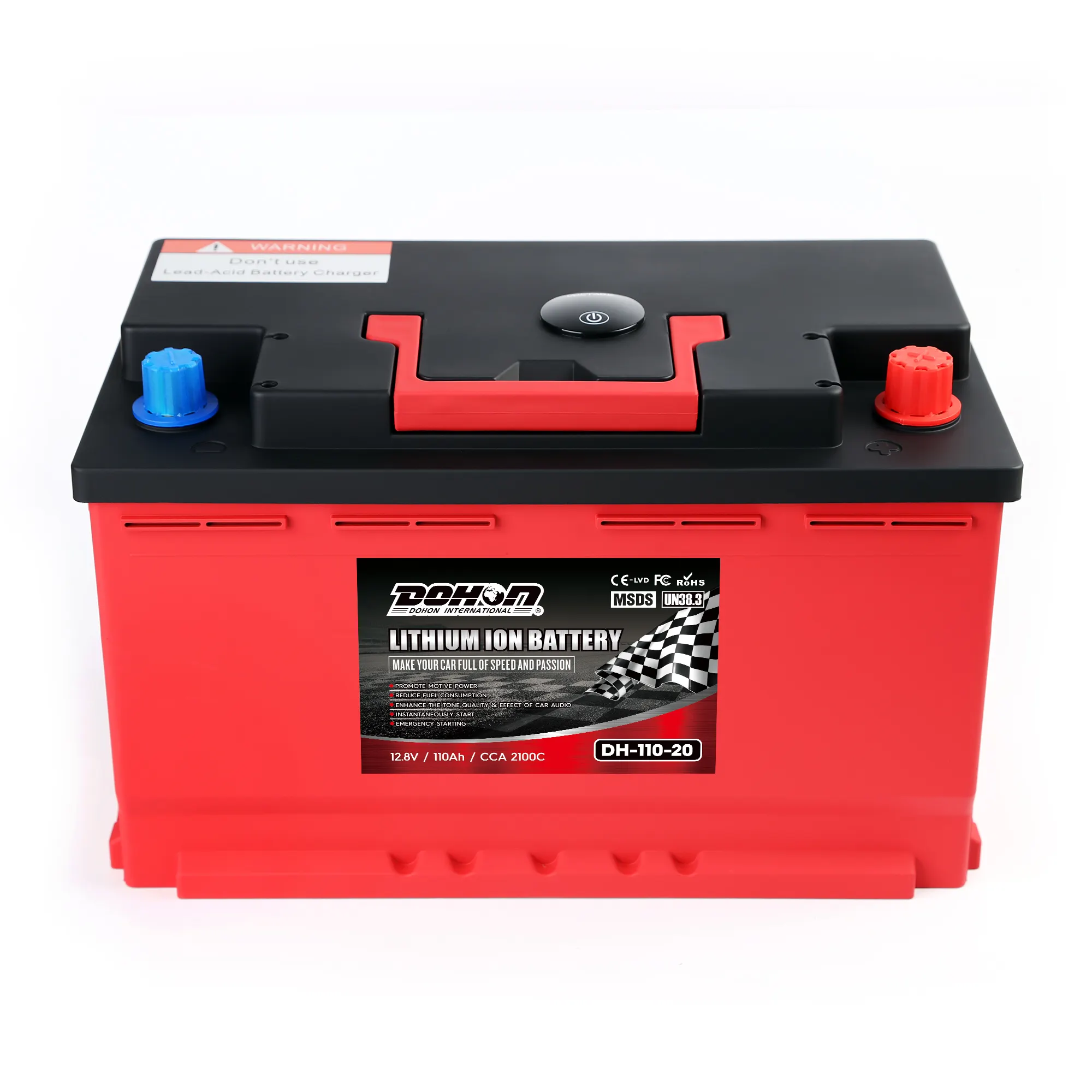 CE по ограничению на использование опасных материалов в производстве 12V/24V 110AH CCA1750 Dohon Новое поступление BMS Бесплатная, не требующий частого обслуживания и запуска литий-железо-мотоцикл-фосфатный аккумулятор для автомобиля