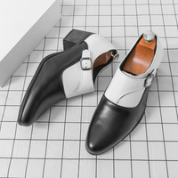 Chaussures en cuir à talons hauts de 5 cm pour hommes, style britannique, cuir ZHEN, bout pointu, tendance coiffeur, chaussures formelles pour hommes