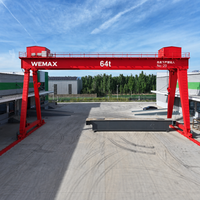 Grue portique à double poutre motorisée à commande PLC, haute efficacité, capacité 50-800 tonnes, avec chariot électrique