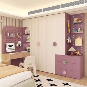 Armario <span class=keywords><strong>Infantil</strong></span> con Panel Perforado Integrado y Escritorio, Mueble de Almacenamiento Personalizado para <span class=keywords><strong>Dormitorio</strong></span> de Niños y Niñas - Product Image 3
