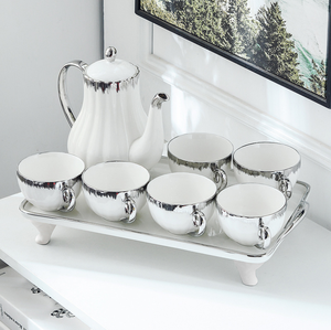 Juego de Tazas y Tetera de Cerámica de Lujo, 6 Piezas, Personalizado, para Fiestas <span class=keywords><strong>en</strong></span> Casa - Product Image 3