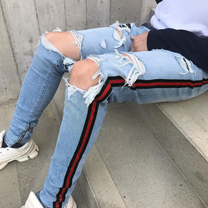 Avant-grade Hardcore Vintage Wax Coated <strong>Mens</strong> <strong>Red</strong> Slim Biker <strong>Jeans</strong> - Product Image 5
