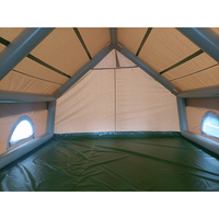 Tente de glamping de luxe portable à double couche pour toutes les saisons, en toile Oxford imperméable, ouverture rapide, auvent gonflable pour 6 à 8 personnes
