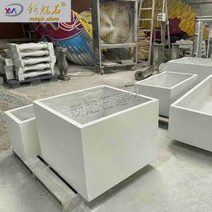 Nueva Caja de Flores Magic Stone Grc 1250*900 Blanca, de Pie, para Decoración de Hoteles, Centros Comerciales y Paisajismo - Product Image 1
