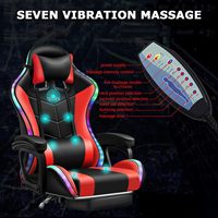Chaise de jeu d'ordinateur en cuir PU blanc Ddp bon marché Silla Gamer LED RGB fauteuil de jeu de massage de course avec lumières et haut-parleurs