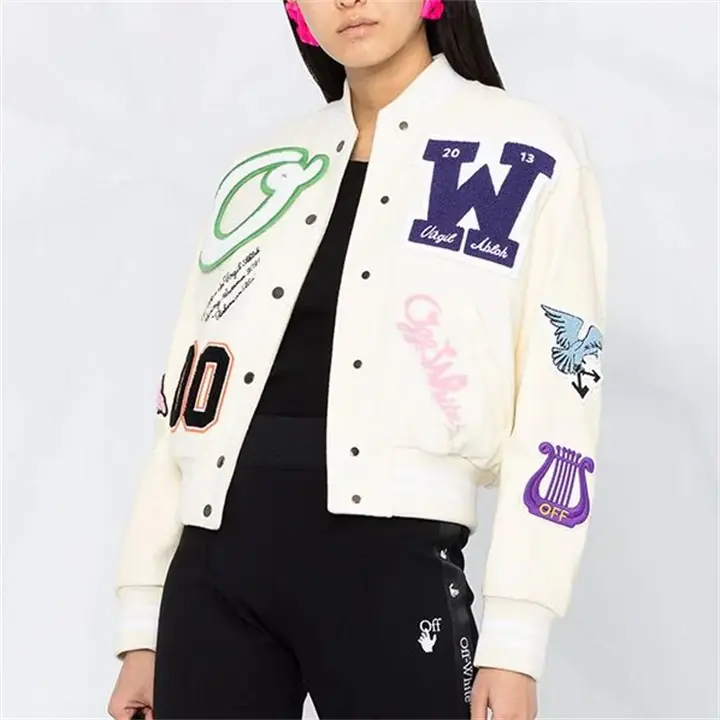 OEM Custom Winter outdoor Letterman Baseball Sleeves Chenille Embroidery Men's Jacket Plus Size bomber womens Jackets