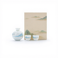 Mini Keramische Decanterset met 2 Kopjes Weixun 'Lightly Tipsy' Design Nieuwe Chinese Stijl Geestenset Cadeau Drinkgerei voor Afternoon Tea
