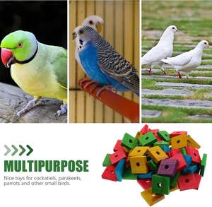 100 món đồ chơi chim đa dạng, thân thiện với môi trường, đồ chơi vẹt, khối gỗ, đồ thủ công cho mỏ và chân, đồ chơi lồng chim, charm gỗ nhỏ, đồ nhai cho thú cưng - Product Image 5