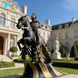 Grande statue de <span class=keywords><strong>chevalier</strong></span> médiéval en bronze sur cheval, sculpture en métal coulée à la main, pour la décoration de jardin, de parc ou d'extérieur - Product Image 3
