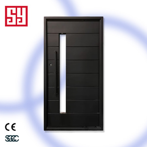 Porta d'Ingresso Moderna in Acciaio Resistente, Porta Francese Antivento, Facile Installazione, per Appartamenti, Ville, Ingressi, Uso Esterno - Product Image 1