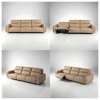 Ensemble de meubles de salon en cuir véritable au design moderne et simple, canapé inclinable multifonctionnel électrique pour salon