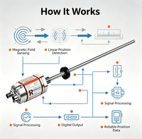 Capteur de sortie de type bus RH-DP avec Profibus-DP, répétabilité < ±0,001%F.S. (moyenne ±1μm)