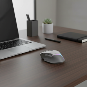 Office Thumb RGB Backlit Professional Ergonomic Wireless <b>Mouse</b> 2.4GHz <b>Bluetooth</b> Multi-Mode Rechargeable Optical <b>Mice</b> for Laptop - Product Image 6