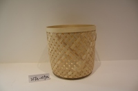 Panier de rangement cylindrique en bois tressé fait main avec poignée pour la maison, le linge, les couvertures et les jouets