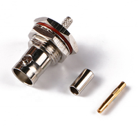 Connecteur BNC à angle droit Raynool 50 Ohm à sertir pour RG58 RG316, connecteur BNC femelle à angle droit pour montage sur circuit imprimé pour CCTV