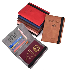 Porte-passeport portable en cuir PU avec blocage RFID, étui pour cartes, protège-cartes, portefeuille de voyage, Porta Pasaporte, élastique - Product Image 2